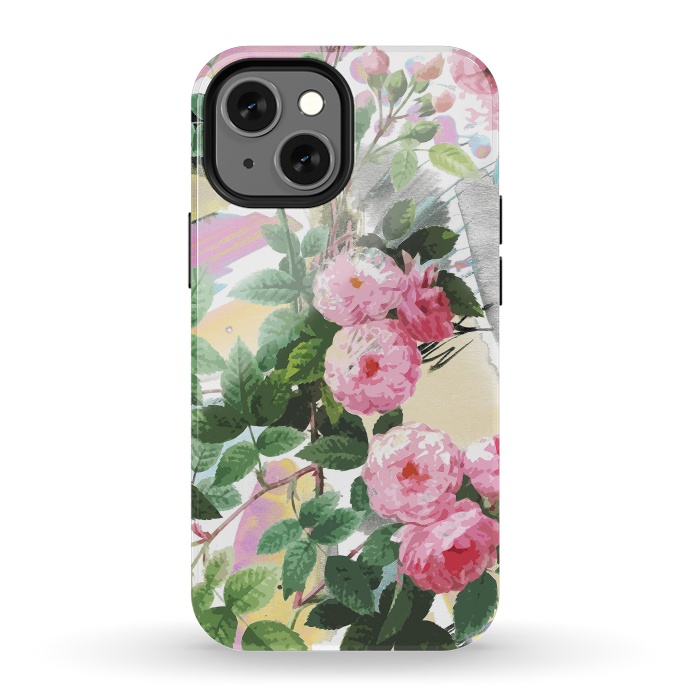 iPhone 13 mini StrongFit Pink painted roses by Oana 