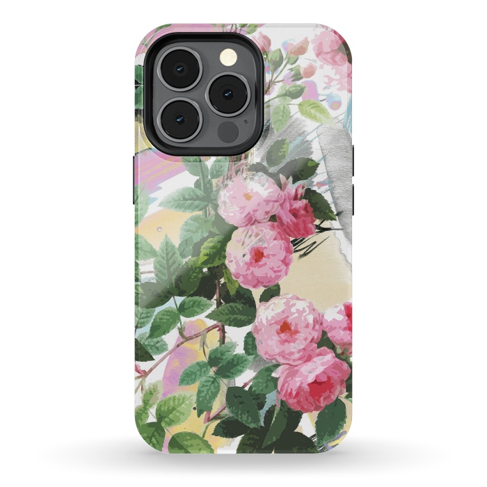 iPhone 13 pro StrongFit Pink painted roses by Oana 