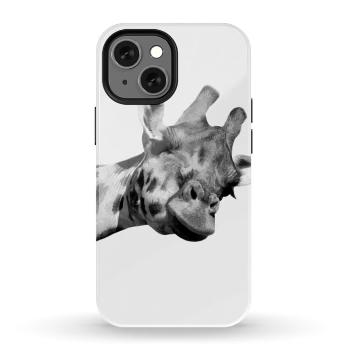iPhone 13 mini StrongFit Black and White Giraffe by Alemi