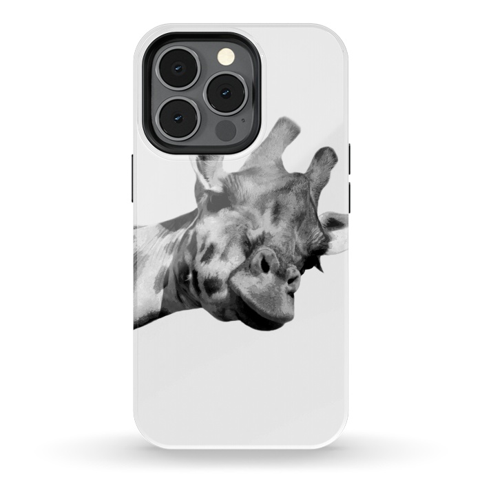 iPhone 13 pro StrongFit Black and White Giraffe by Alemi