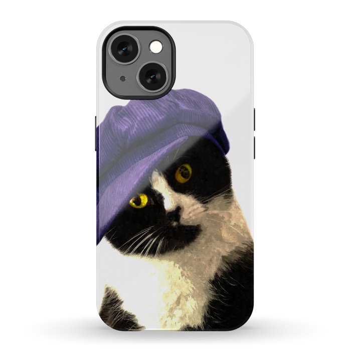 iPhone 13 StrongFit Cute Cat Blue Hat by Alemi