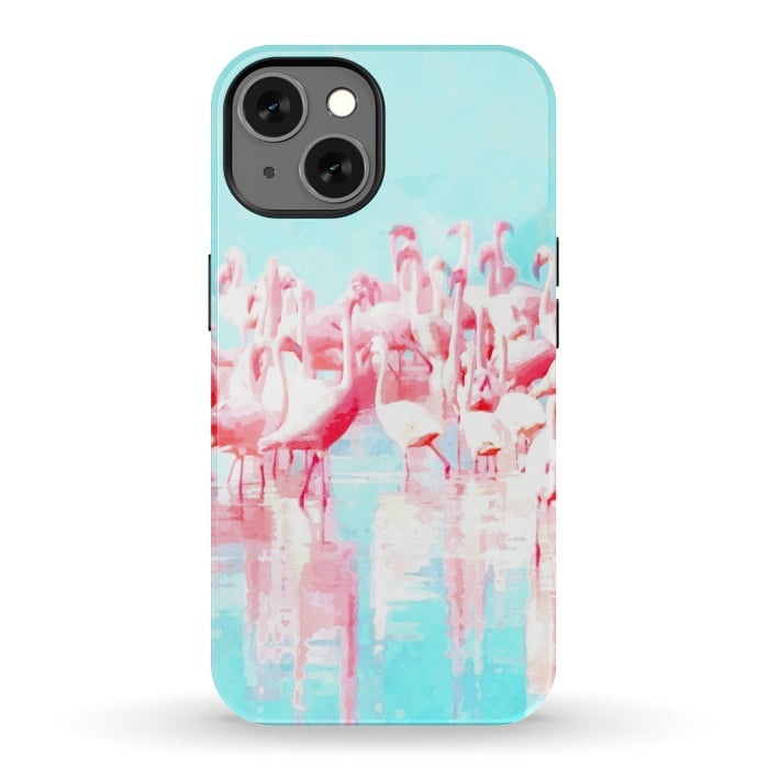 iPhone 13 StrongFit Flamingos Tropical Illustration by Alemi