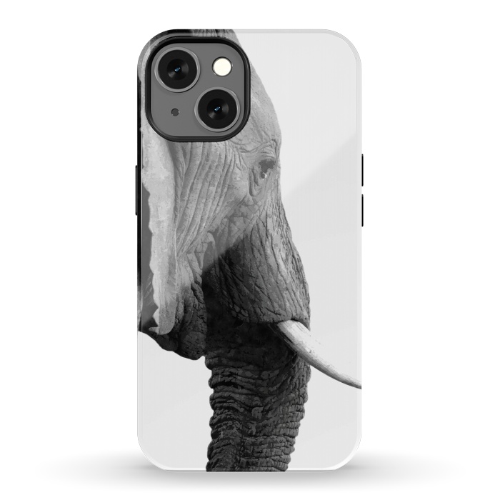 iPhone 13 StrongFit Black and White Elephant Profile by Alemi