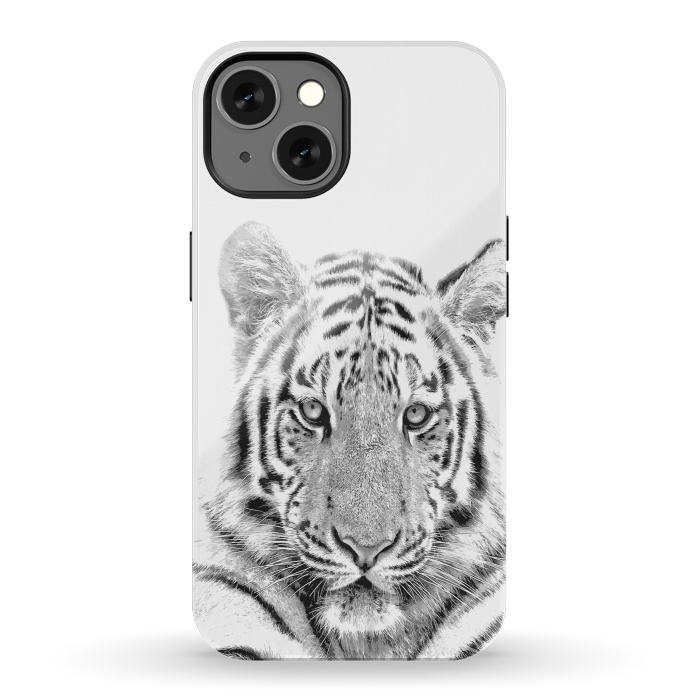 iPhone 13 StrongFit Black and White Tiger by Alemi