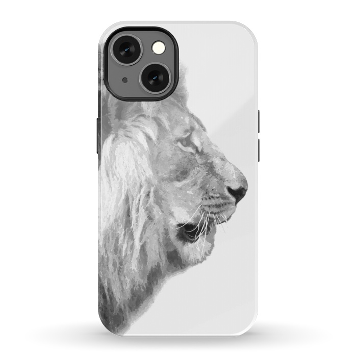 iPhone 13 StrongFit Black and White Lion Profile by Alemi