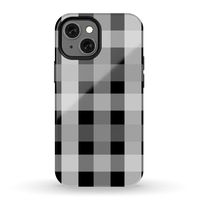 iPhone 13 mini StrongFit black and white checks by MALLIKA