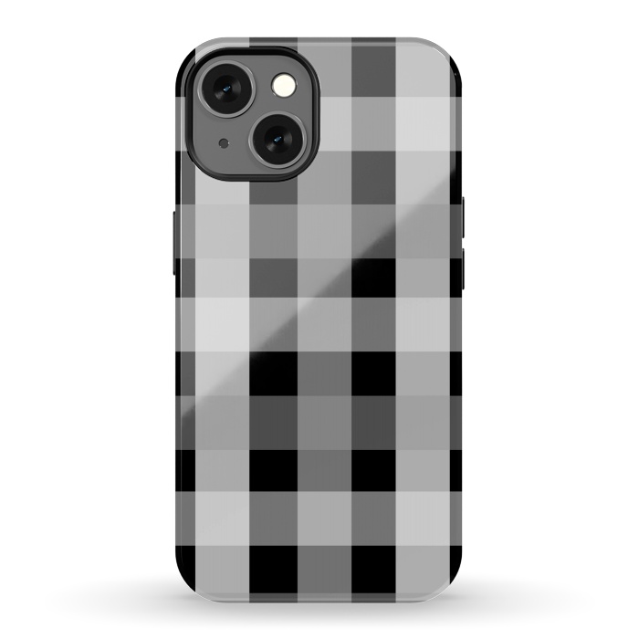 iPhone 13 StrongFit black and white checks by MALLIKA