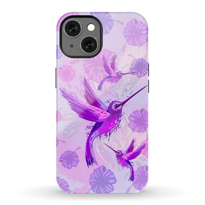 iPhone 13 StrongFit Hummingbird Spirit Purple Watercolor  by BluedarkArt