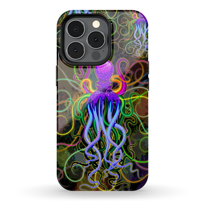 iPhone 13 pro StrongFit Octopus Psychedelic Luminescence by BluedarkArt