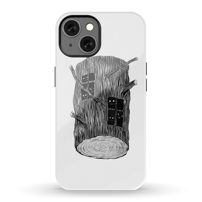 iPhone 13 StrongFit Tree Log With Mysterious Forest Creatures by Boriana Giormova