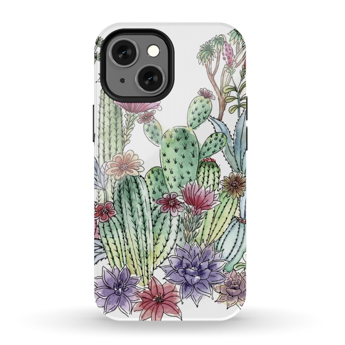 iPhone 13 mini StrongFit Cactus garden by Julia Grifol