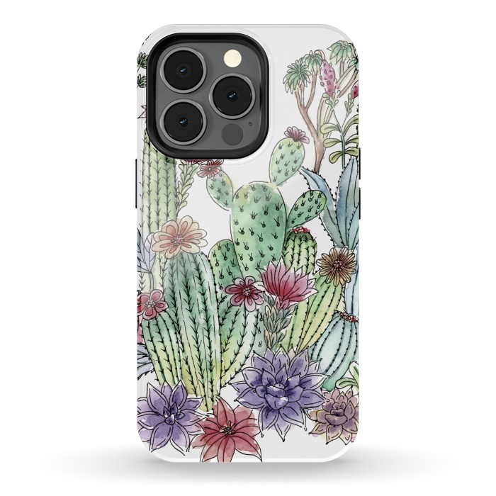 iPhone 13 pro StrongFit Cactus garden by Julia Grifol