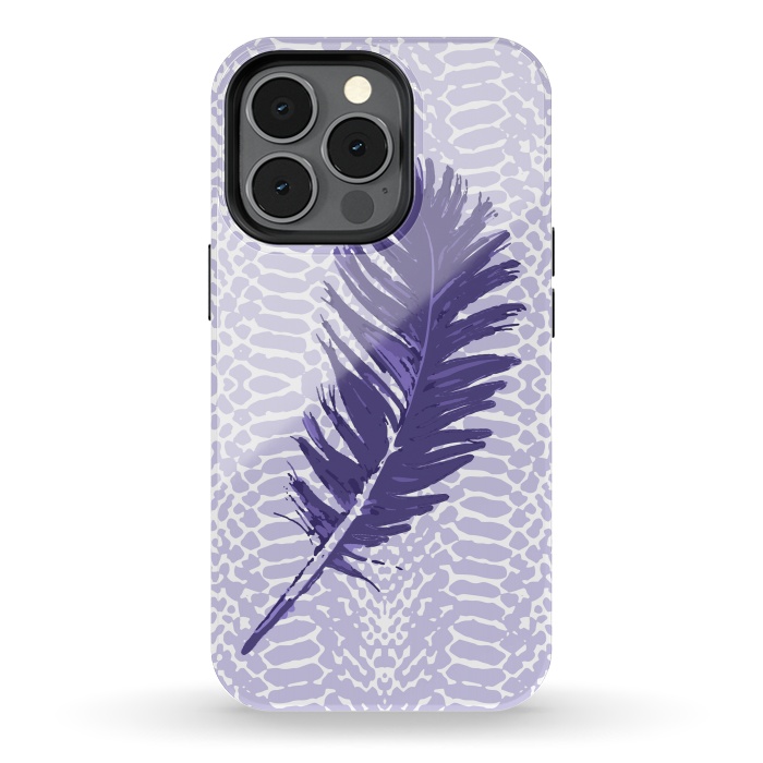 iPhone 13 pro StrongFit Violet feather by Julia Grifol