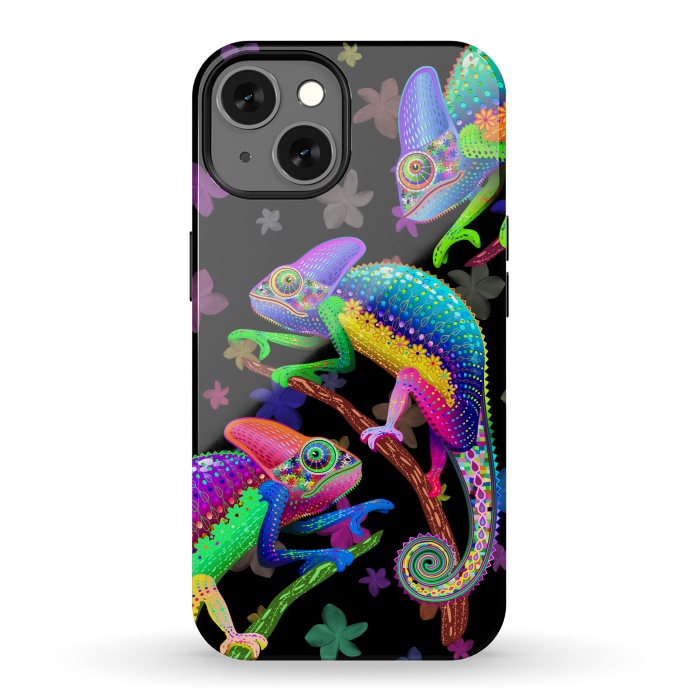 iPhone 13 StrongFit Chameleon Fantasy Rainbow Colors by BluedarkArt
