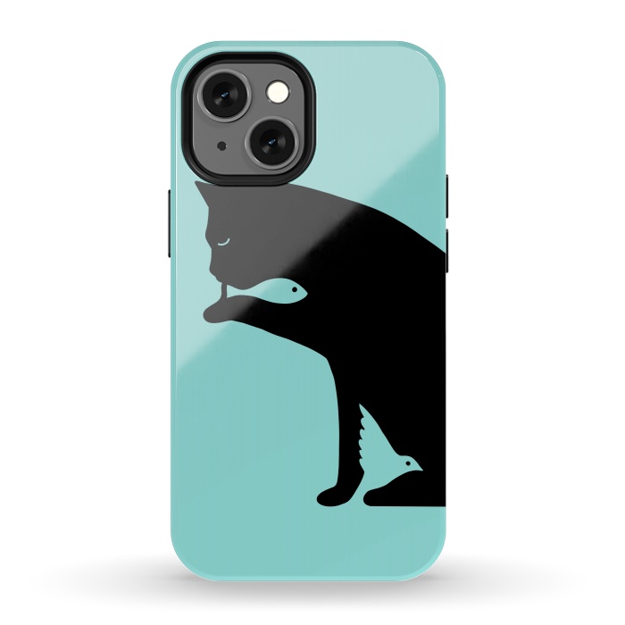iPhone 13 mini StrongFit Cat and food by Coffee Man