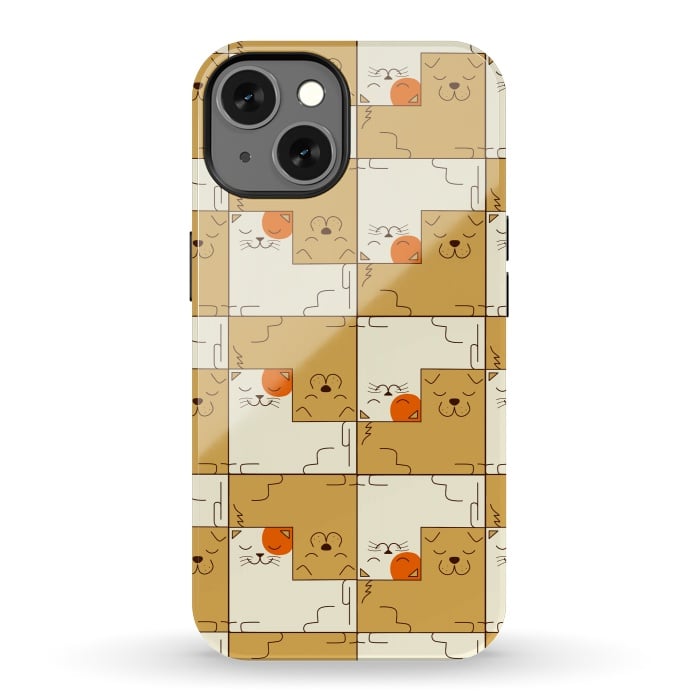 iPhone 13 StrongFit Cat and Dog by Coffee Man