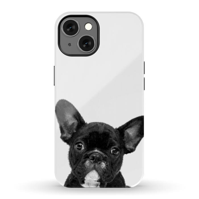 iPhone 13 StrongFit Black and White French Bulldog by Alemi