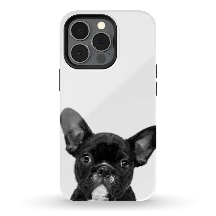 iPhone 13 pro StrongFit Black and White French Bulldog by Alemi