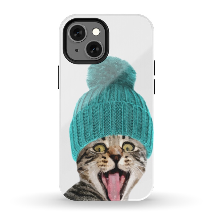iPhone 13 mini StrongFit Cat with Hat Portrait by Alemi