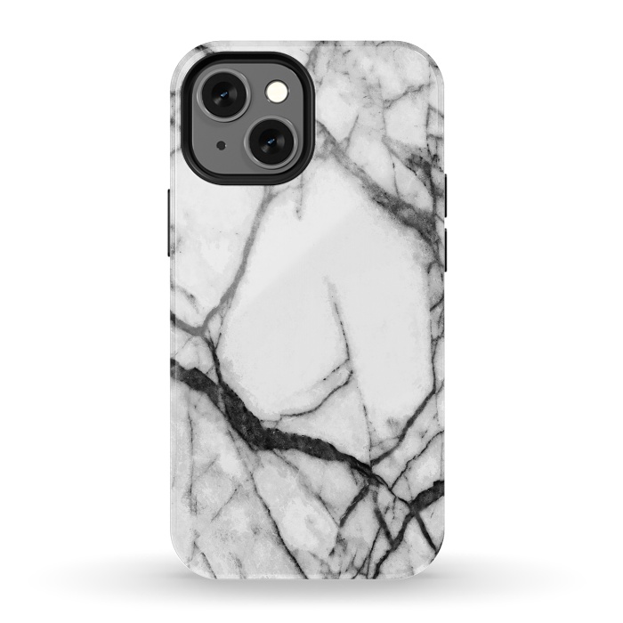 iPhone 13 mini StrongFit Black and White Marble by Alemi
