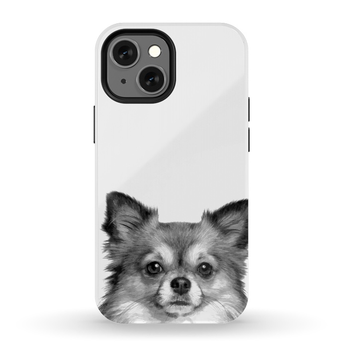iPhone 13 mini StrongFit Black and White Chihuahua Portrait by Alemi