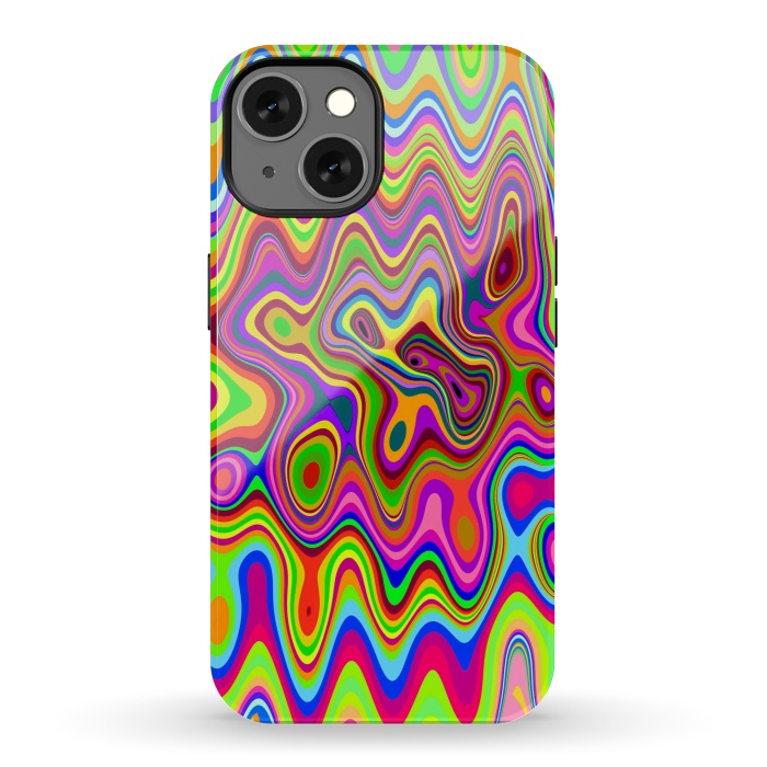 iPhone 13 StrongFit Psychedelic Glowing Colors Pattern by BluedarkArt