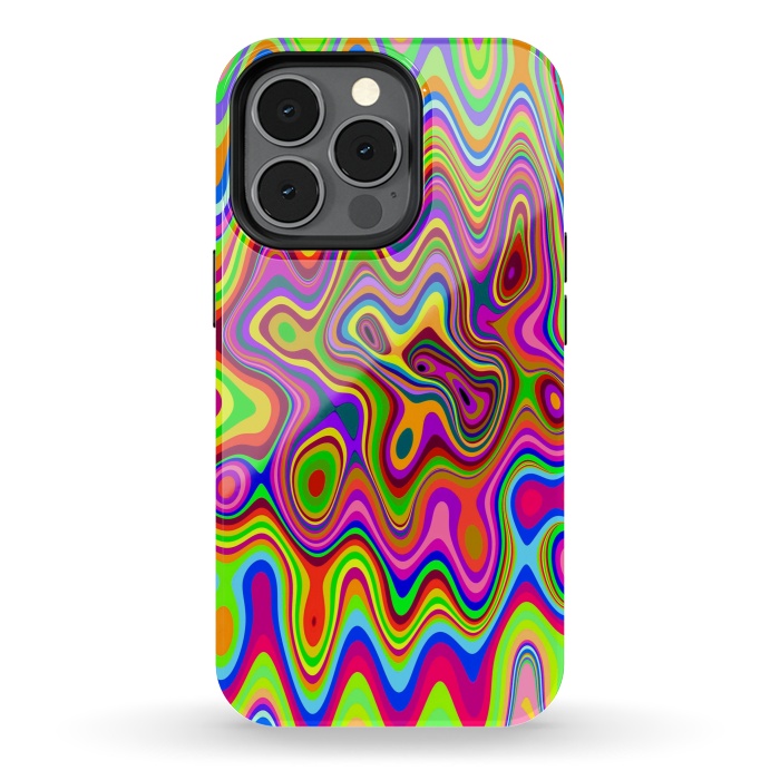 iPhone 13 pro StrongFit Psychedelic Glowing Colors Pattern by BluedarkArt