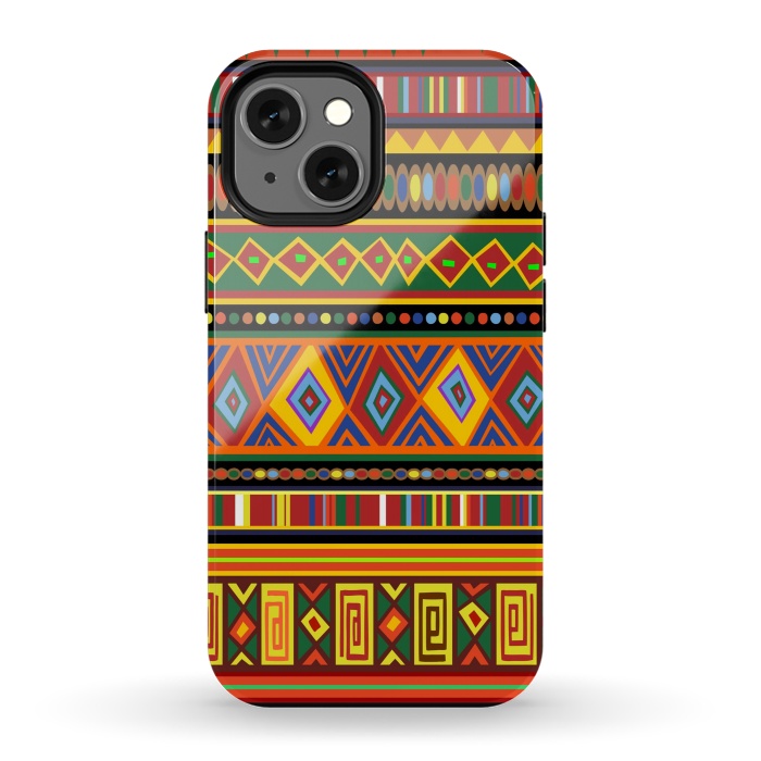 iPhone 13 mini StrongFit Ethnic Colorful Pattern Africa Art by BluedarkArt
