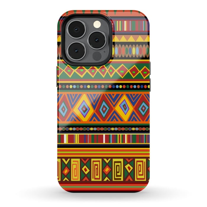 iPhone 13 pro StrongFit Ethnic Colorful Pattern Africa Art by BluedarkArt