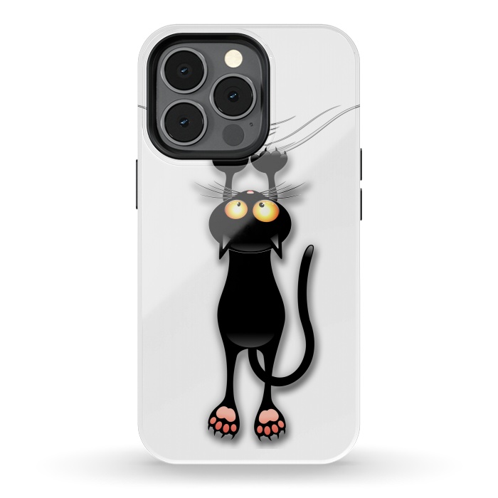 iPhone 13 pro StrongFit Fun and Naughty Cat Falling Down  by BluedarkArt