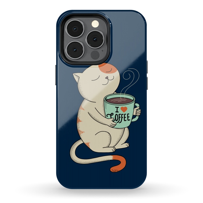 iPhone 13 pro StrongFit Cat and Coffee 2 by Coffee Man