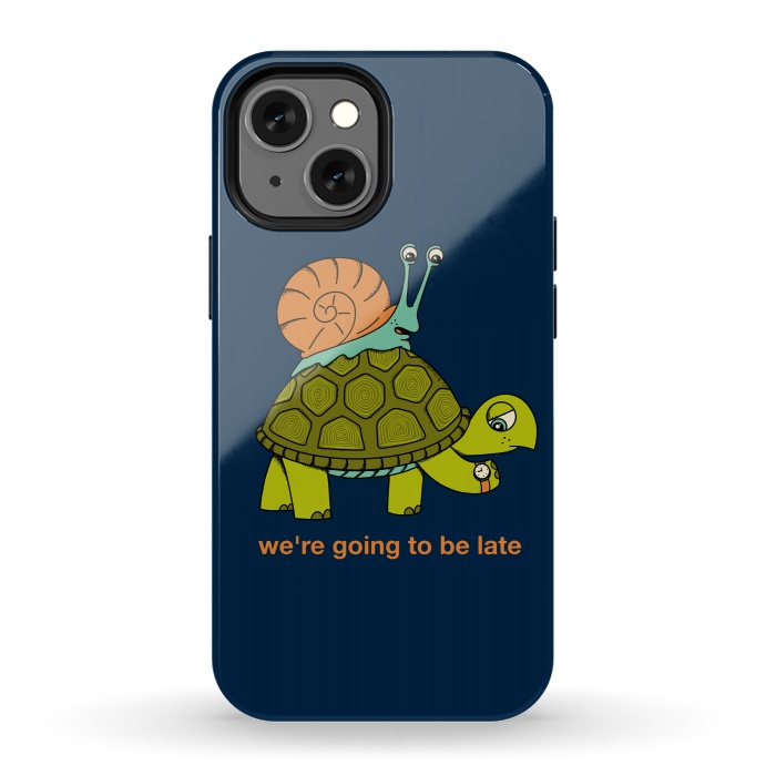 iPhone 13 mini StrongFit Turtle and Snail by Coffee Man