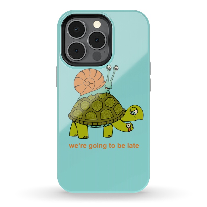 iPhone 13 pro StrongFit Turtle and Snail-2 by Coffee Man