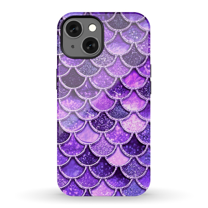 iPhone 13 StrongFit Ultra Violet Glitter Mermaid Scales by  Utart