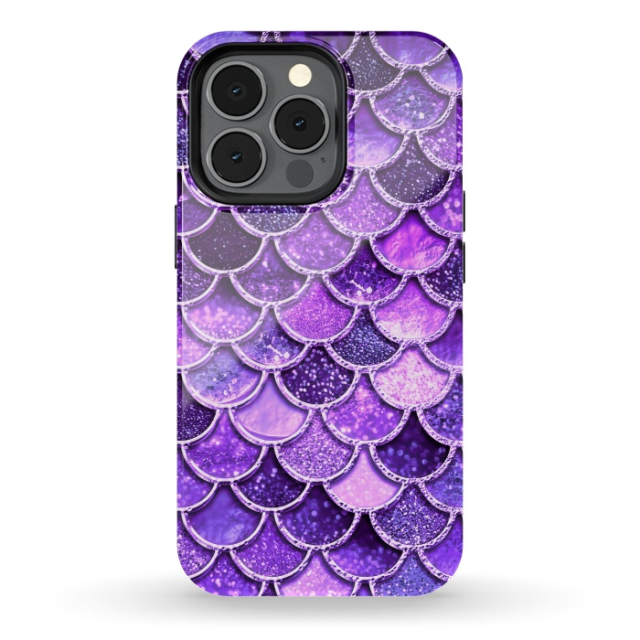 iPhone 13 pro StrongFit Ultra Violet Glitter Mermaid Scales by  Utart