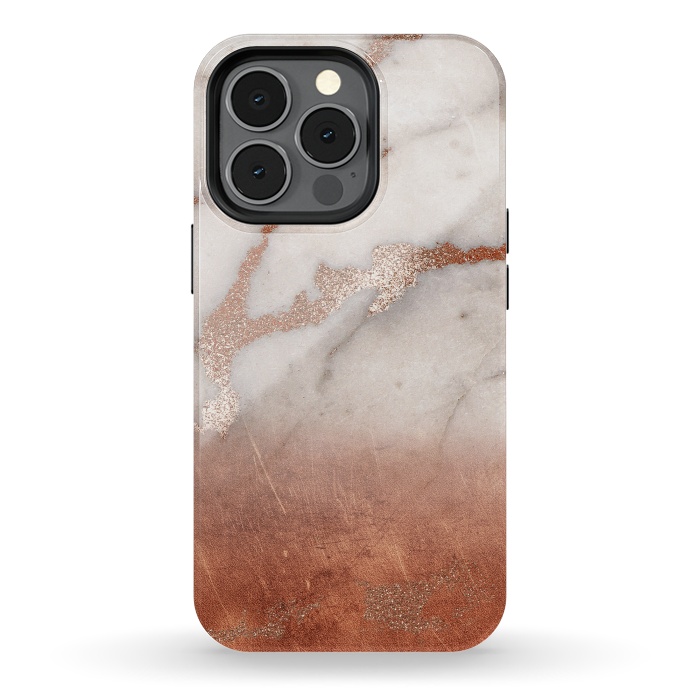 iPhone 13 pro StrongFit Copper Trendy Veined Marble by  Utart