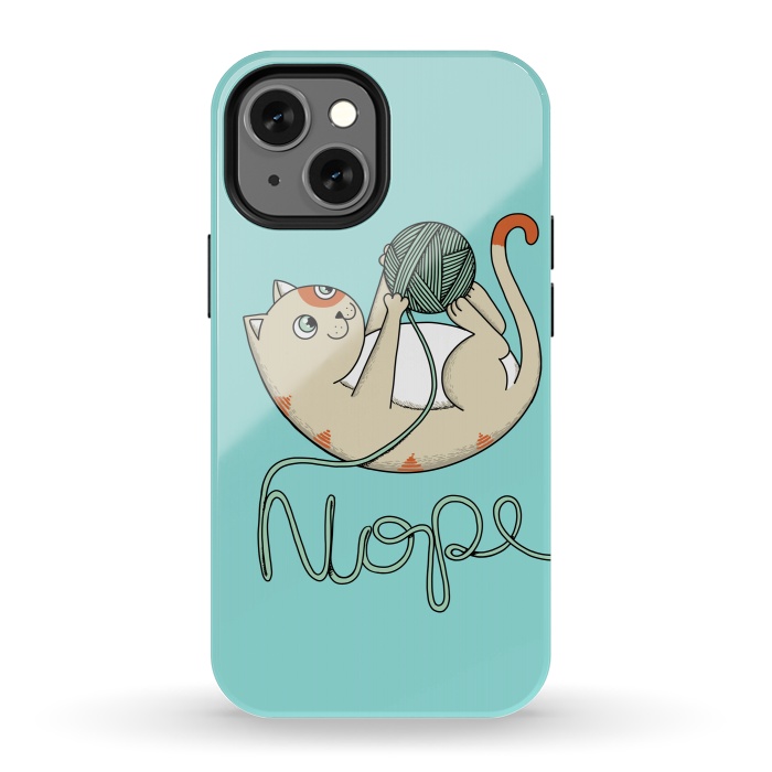 iPhone 13 mini StrongFit Cat nope 2 by Coffee Man