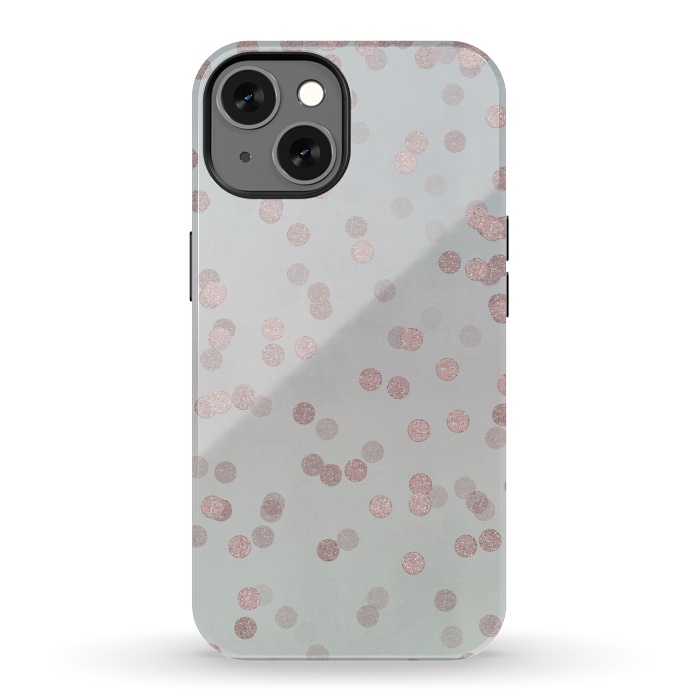 iPhone 13 StrongFit Rose Gold Glitter Dots by Andrea Haase