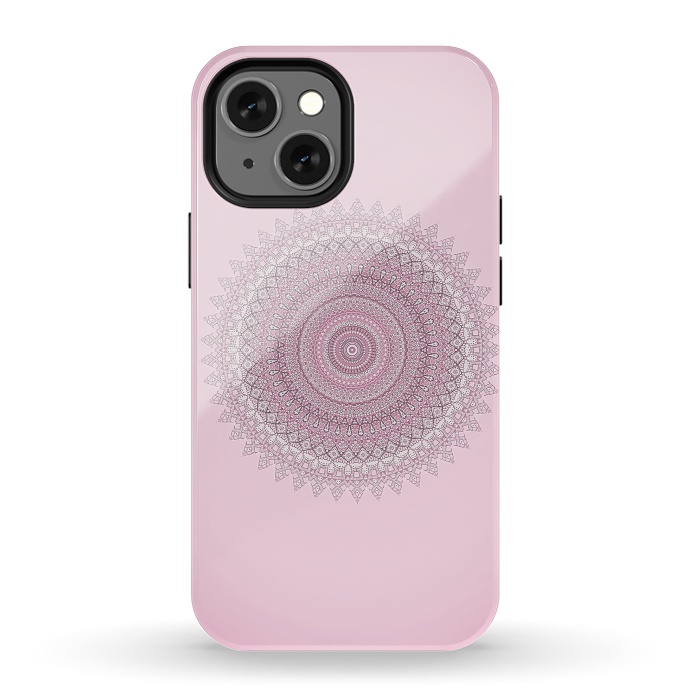iPhone 13 mini StrongFit Soft Pink Mandala by Andrea Haase