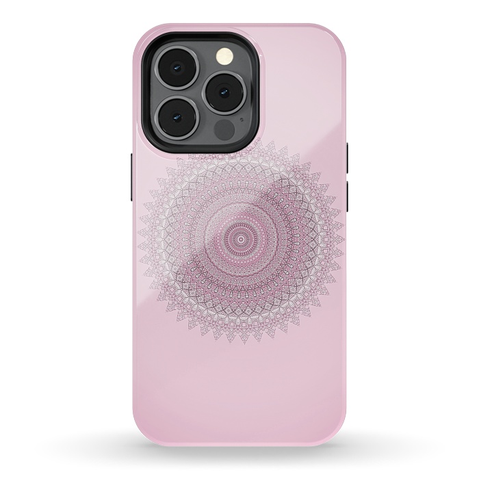 iPhone 13 pro StrongFit Soft Pink Mandala by Andrea Haase