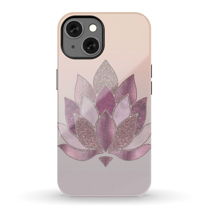 iPhone 13 StrongFit Shimmering Lotus Flower Symbol 2 by Andrea Haase