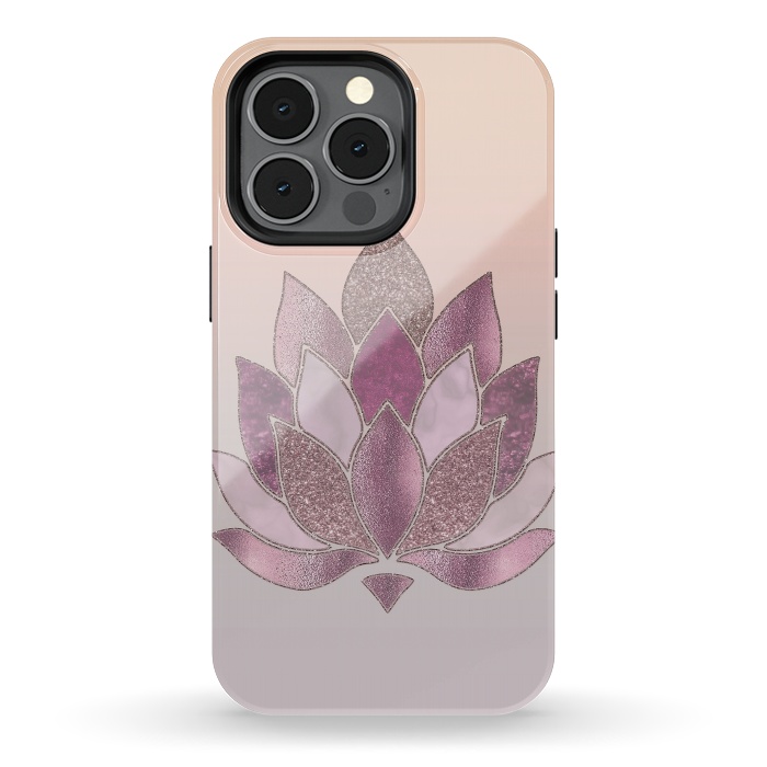 iPhone 13 pro StrongFit Shimmering Lotus Flower Symbol 2 by Andrea Haase