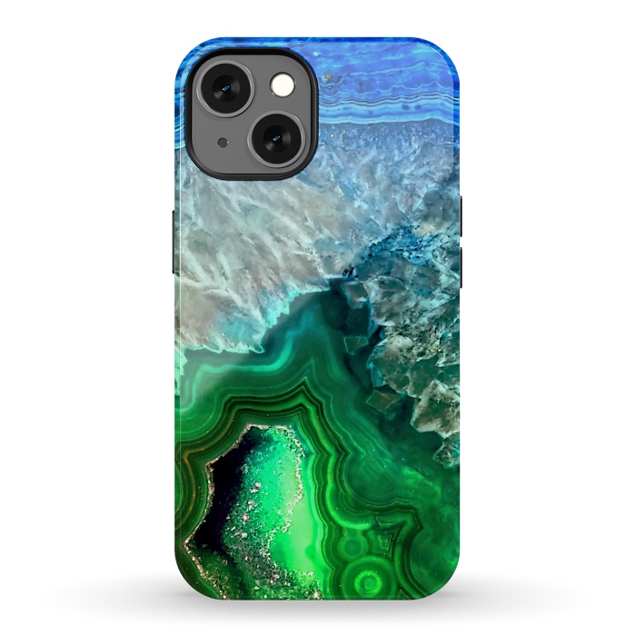 iPhone 13 StrongFit Blue and Green Agate  by  Utart