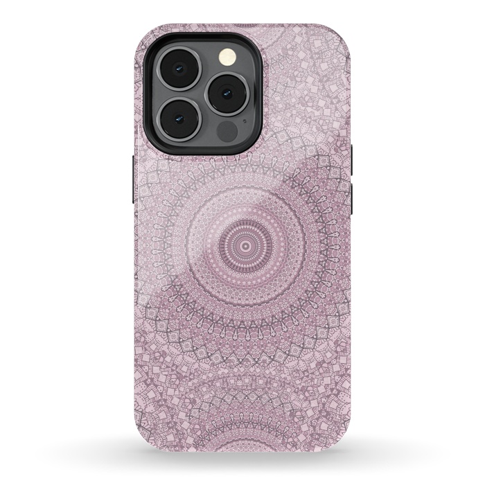 iPhone 13 pro StrongFit Pastel Pink Mandala Art by Andrea Haase