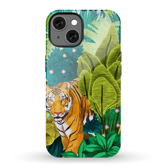iPhone 13 StrongFit Jungle Tiger by Uma Prabhakar Gokhale