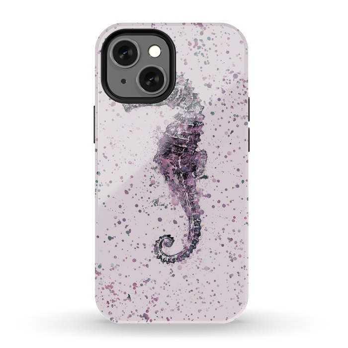 iPhone 13 mini StrongFit Watercolor Seahorse by Andrea Haase
