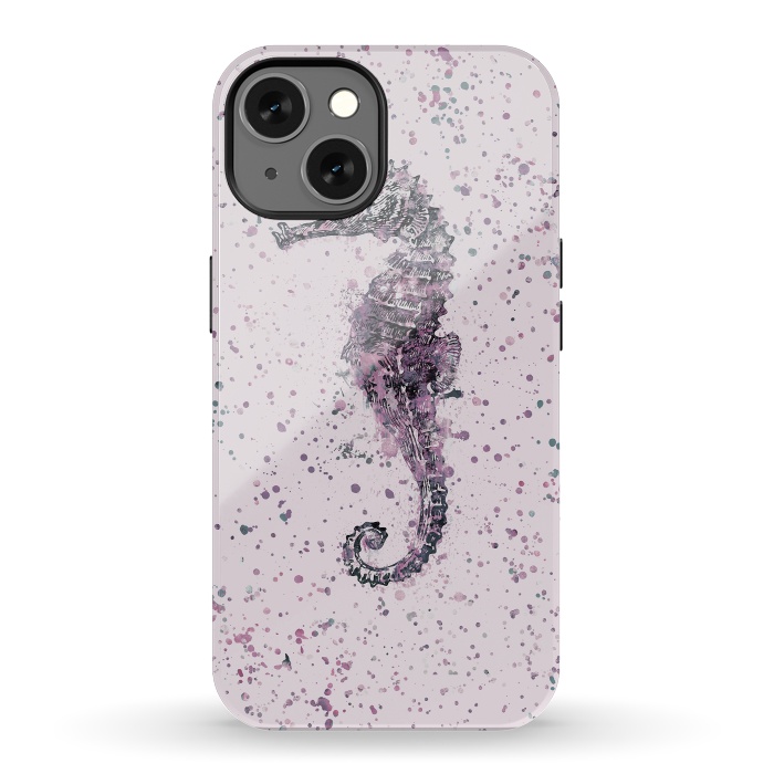 iPhone 13 StrongFit Watercolor Seahorse by Andrea Haase
