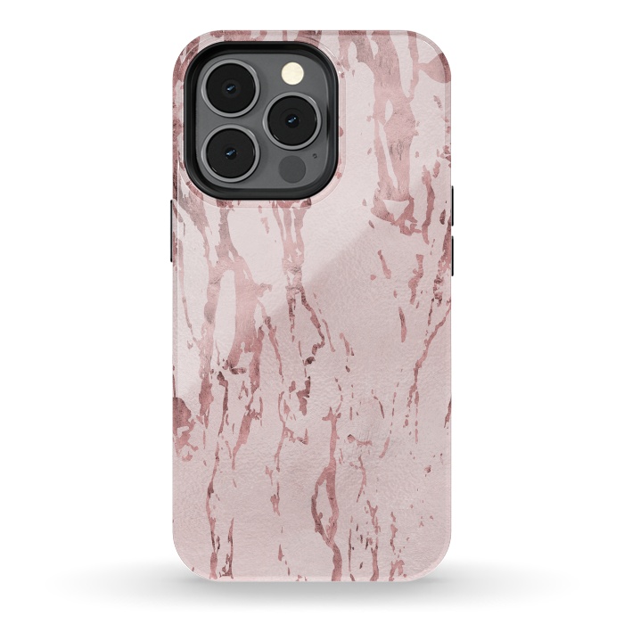 iPhone 13 pro StrongFit Shiny Rose Gold Marble 2 by Andrea Haase