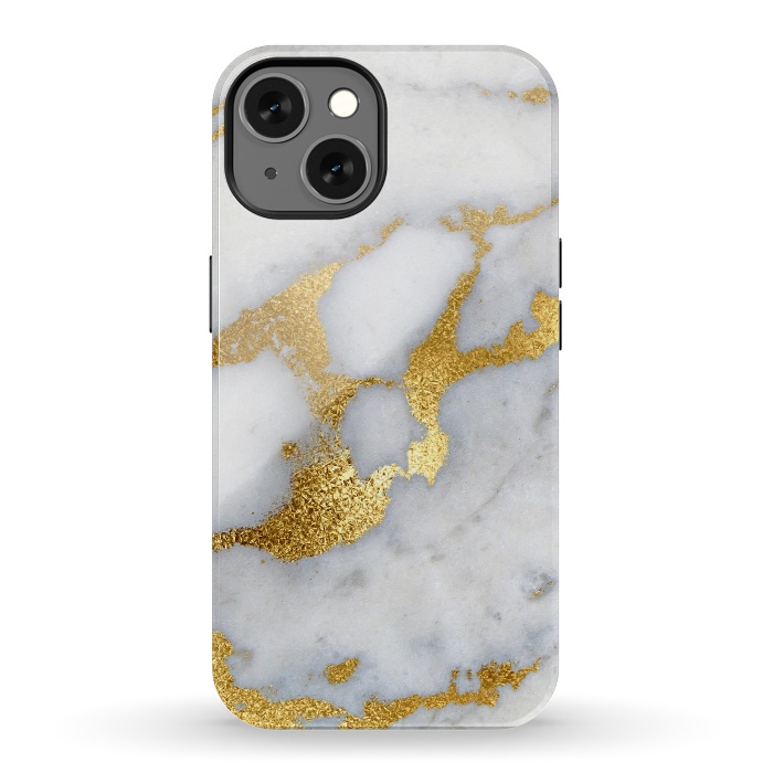 iPhone 13 StrongFit Marble with Gold Metal Foil Veins by  Utart