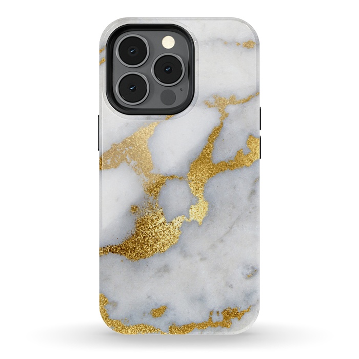 iPhone 13 pro StrongFit Marble with Gold Metal Foil Veins by  Utart